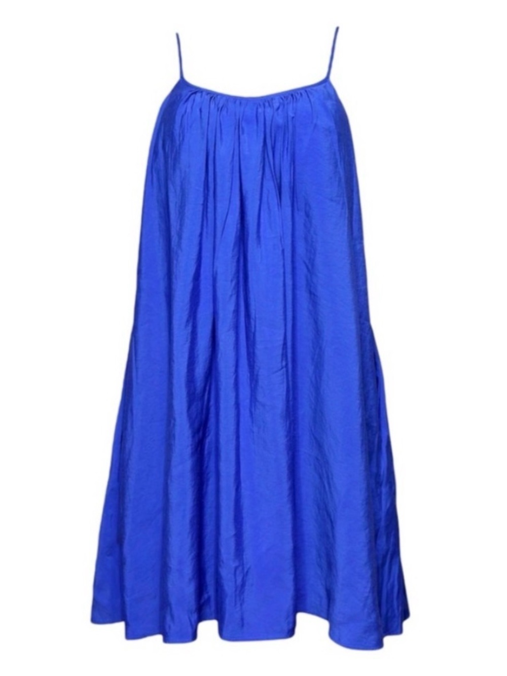 COS Cobalt Blue Spaghetti-Strap Loose Fit Midi Dress